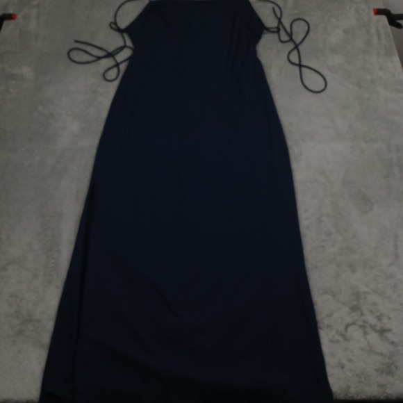 BHLDN Dresses & Skirts - BHLDN Dress Womens 8 Blue Strap Halter Bridesmaid‎ Maxi Long Evening Sleek